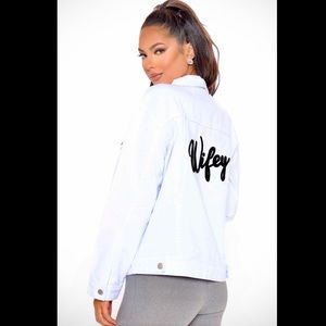 Wifey White Denim Jacket
